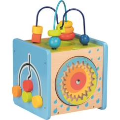 Jouet-Premier âge-Cube d'activités en bois Goki - Pour enfant de 3 mois et plus - Multicolore - 20 x 21,5 x 32,5 cm