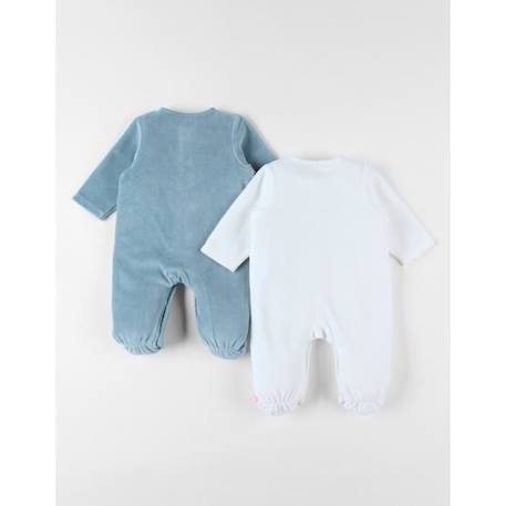 Set de 2 pyjamas dors-bien imprimé dino en velours BLANC 2 - vertbaudet enfant 