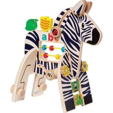 Jouet d'activité Zèbre Safari - Manhattan Toy - Pour Bébé de 12 mois et plus - Bois Multicolore BLANC 2 - vertbaudet enfant 