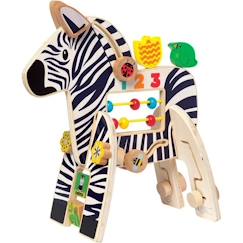 Jouet-Premier âge-Premières manipulations-Jouet d'activité Zèbre Safari - Manhattan Toy - Pour Bébé de 12 mois et plus - Bois Multicolore