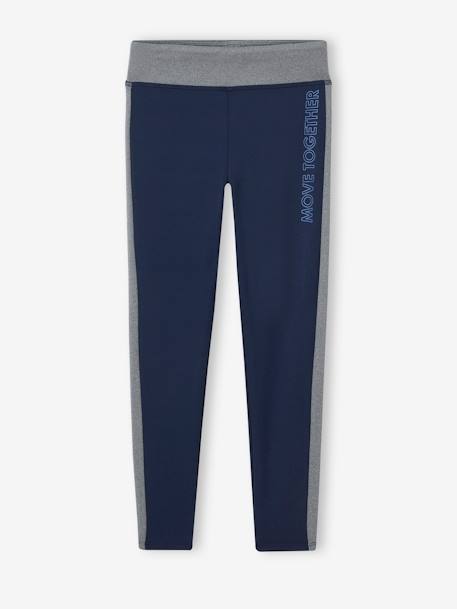 Legging de sport fille bandes côtes gris chiné+marine+MARINE+rose poudré 4 - vertbaudet enfant 