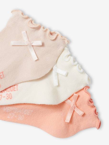 Lot de 3 paires de soquettes fille rose nude 2 - vertbaudet enfant 