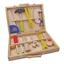 Jouet-Jeux d'imitation-Maison, bricolage et métiers-Coffret à outils - NEW CLASSIC TOYS - Bois - Pour Enfant - 10 éléments