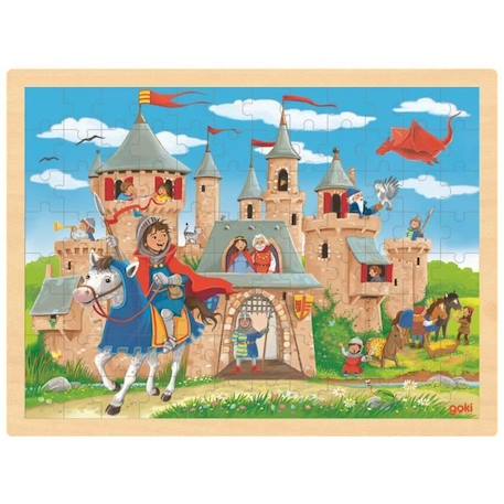 Puzzle château fort - GOKI - Architecture et monument - 96 pièces en bois BLANC 1 - vertbaudet enfant 