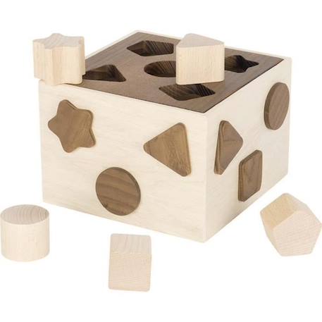 Jouet en bois - GOKI - La boîte à formes - nature - Beige et marron - Mixte - A partir de 18 mois BEIGE 2 - vertbaudet enfant 