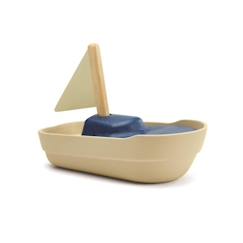 Jouet-Premier âge-Jouets de bain-Jouet aquatique - PLAN TOYS - Grand bateau à voile ASA TOYS - 100% caoutchouc - Beige et bleu