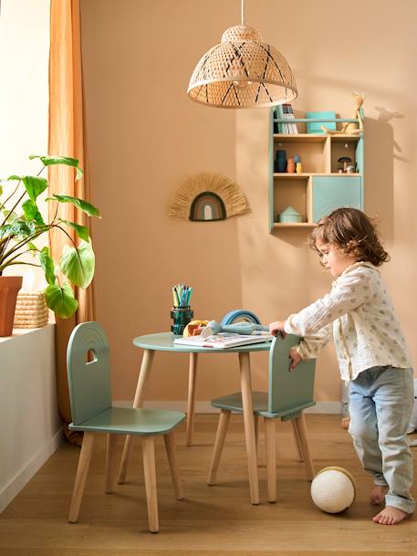 Table et chaises enfant Arc en ciel vert sauge 2 - vertbaudet enfant 