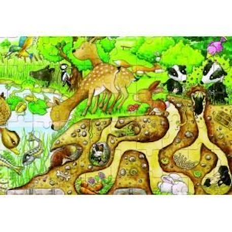Puzzle en bois Découverte de la nature - GOKI - Moins de 100 pièces - Vert VERT 3 - vertbaudet enfant 