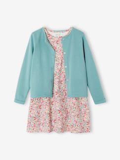 -Ensemble robe + cardigan fille