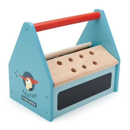 Boîte à outils Tap Tap - Tender Leaf Toys - Pour les petits bricoleurs en herbe - 14 pièces en bois VERT 3 - vertbaudet enfant 