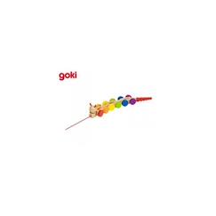 Jouet-Premier âge-Premières manipulations-Chenille à tirer GOKI Nila - L39 cm - Pour enfants dès 12 mois - Rose et multicolore