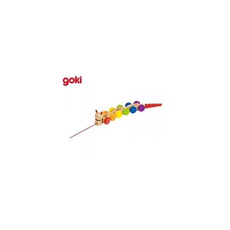 Chenille à tirer GOKI Nila - L39 cm - Pour enfants dès 12 mois - Rose et multicolore ROSE 1 - vertbaudet enfant 