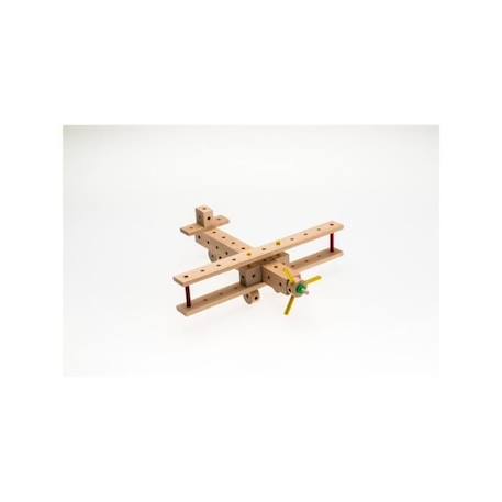 Jeu construction Avions - MATADOR - Kit de construction en bois - 65 pièces - Multicolore - 5 ans BLEU 4 - vertbaudet enfant 