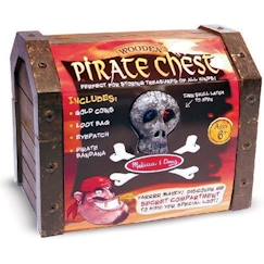 Jouet-Jeux d'imitation-Coffre de Pirate en Bois - MELISSA & DOUG - Avec Accessoires et Compartiment Secret