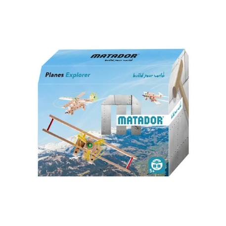 Jeu construction Avions - MATADOR - Kit de construction en bois - 65 pièces - Multicolore - 5 ans BLEU 1 - vertbaudet enfant 