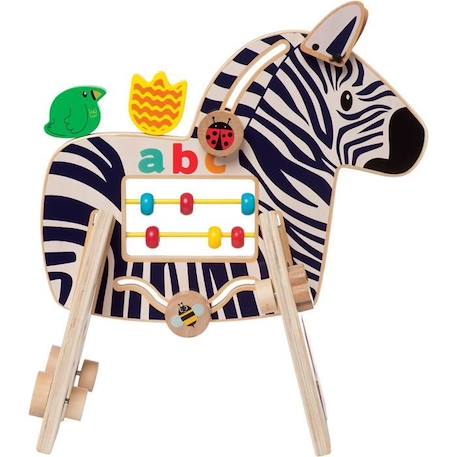 Jouet d'activité Zèbre Safari - Manhattan Toy - Pour Bébé de 12 mois et plus - Bois Multicolore BLANC 4 - vertbaudet enfant 