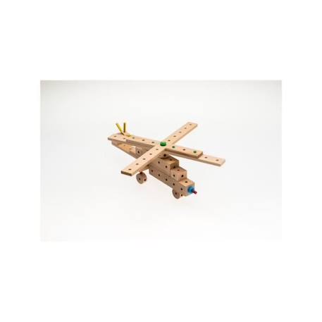 Jeu construction Avions - MATADOR - Kit de construction en bois - 65 pièces - Multicolore - 5 ans BLEU 3 - vertbaudet enfant 