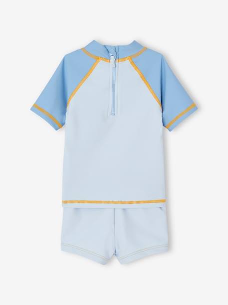 Ensemble de bain anti-UV T-shirt + boxer + bob bébé garçon bleu océan 5 - vertbaudet enfant 