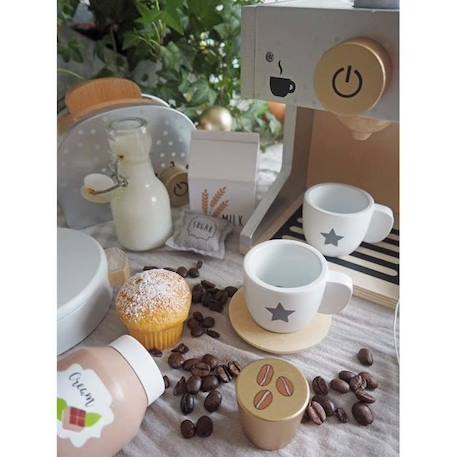 Machine à café Silver - JaBaDaBaDo - Jouet d'imitation - 6 éléments - Bois - Mixte GRIS 2 - vertbaudet enfant 