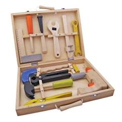 Boite à outils - NEW CLASSIC TOYS - Coffret en bois pour enfants - 10 pièces - Multicolore  - vertbaudet enfant
