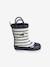 Bottes de pluie bébé détails ludiques rayé marine+vert imprimé 2 - vertbaudet enfant 