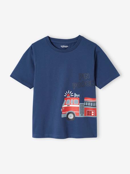 Lot pyjama + pyjashort garçon pompiers bleu océan 4 - vertbaudet enfant 