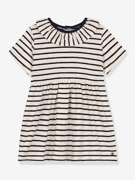 Robe rayée bébé beige chiné 1 - vertbaudet enfant 