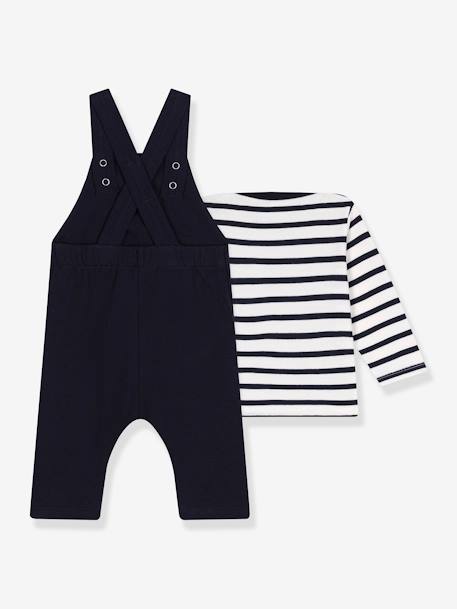 Ensemble salopette et marinière PETIT BATEAU marine 3 - vertbaudet enfant 