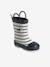 Bottes de pluie bébé détails ludiques rayé marine+vert imprimé 1 - vertbaudet enfant 