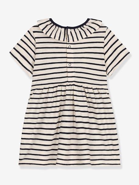 Robe rayée bébé beige chiné 2 - vertbaudet enfant 