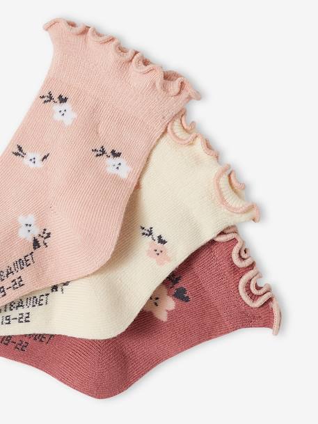 Lot de 3 paires de chaussettes 'fleurs' bébé fille rose poudré 2 - vertbaudet enfant 