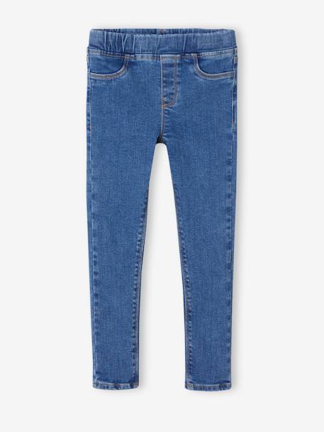 Jean fille tregging Basics bleu jean+stone 1 - vertbaudet enfant 