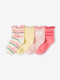 -Lot de 4 paires de mi-chaussettes fille