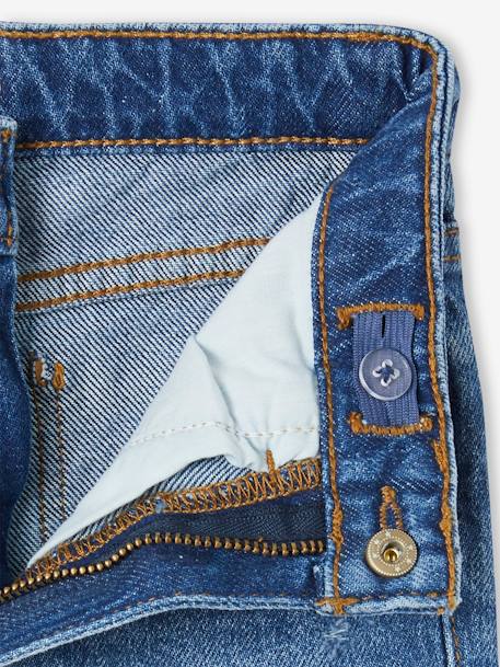 Jean fille droit MorphologiK tour de hanches Fin bleu foncé+denim bleached+stone 14 - vertbaudet enfant 