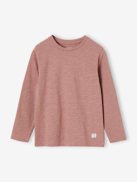 T-shirt couleur Basics personnalisable garçon manches longues Bleu+bois de rose+ECRU+marine+marron clair+vert+vert sapin 10 - vertbaudet enfant 