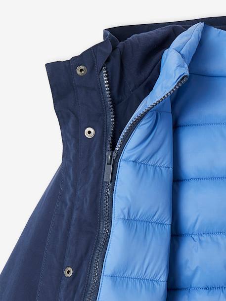 Parka 3 en 1 mi-saison garçon avec doudoune sans manches amovible marine+vert sauge 9 - vertbaudet enfant 