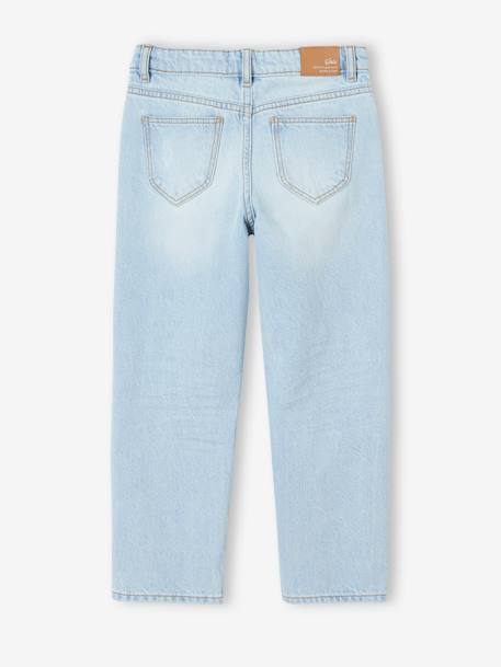 Jean fille droit MorphologiK tour de hanches large bleu foncé+denim bleached+stone 6 - vertbaudet enfant 