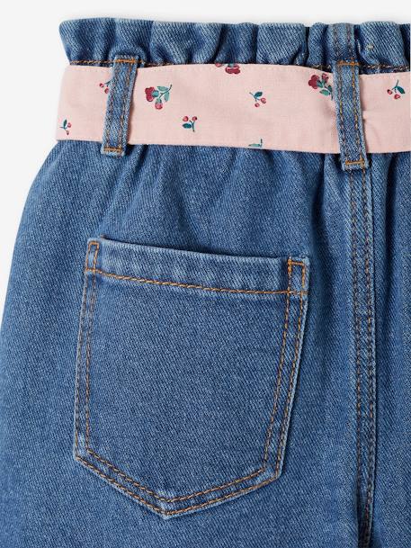 Bermuda en jean style paperbag fille stone 6 - vertbaudet enfant 