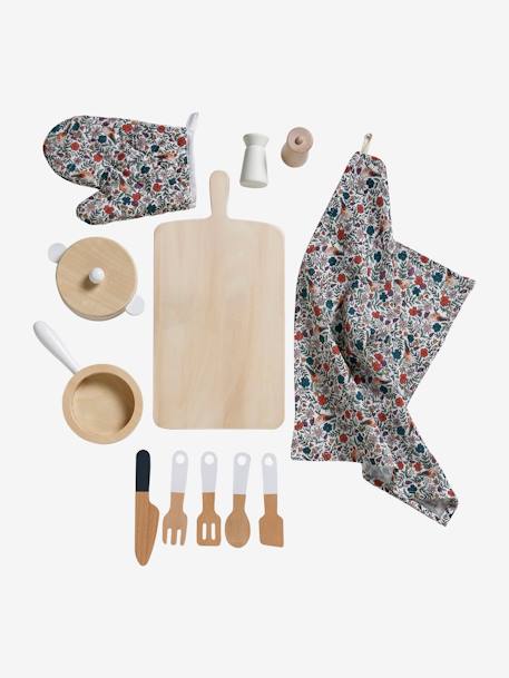 Cuisine en bois FSC® équipée avec rideau framboise+multicolore 6 - vertbaudet enfant 
