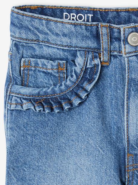 Jean droit MorphologiK fille tour de hanches Fin denim bleached+stone 7 - vertbaudet enfant 