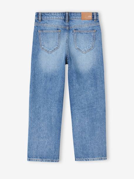 Jean fille droit MorphologiK tour de hanches large bleu foncé+denim bleached+stone 11 - vertbaudet enfant 