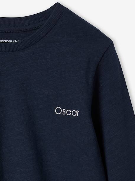 T-shirt garçon unis manches longues personnalisable anthracite+Bleu+jaune+marine+vert+vert sapin 23 - vertbaudet enfant 
