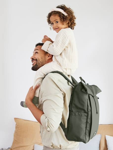 Sac à dos à langer Green Label LÄSSIG Rolltop Olive 3 - vertbaudet enfant 