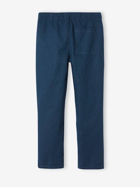 Pantalon garçon coton/lin léger beige chiné+bleu nuit+noisette+vert sauge 8 - vertbaudet enfant 