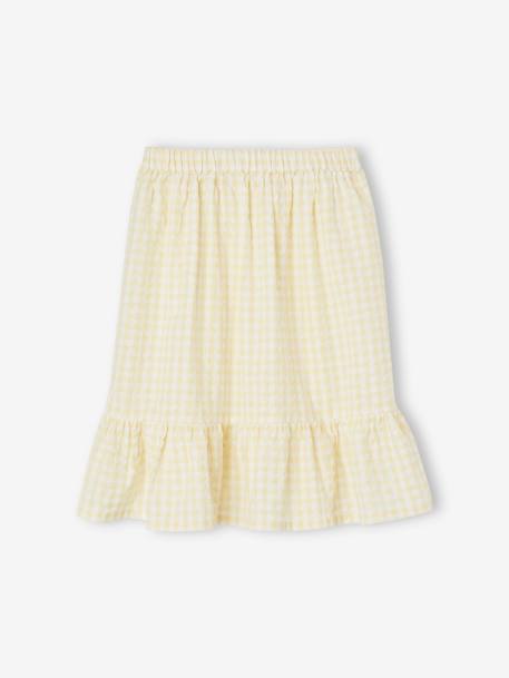 Jupe à volant vichy fille jaune pâle 3 - vertbaudet enfant 