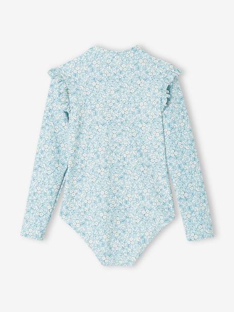 Maillot de bain 1 pièce fille bleu grisé 3 - vertbaudet enfant 