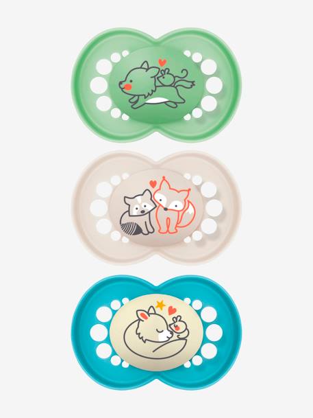 Lot de 3 sucettes en silicone Original 18 mois+ Vert + sable + bleu 1 - vertbaudet enfant 