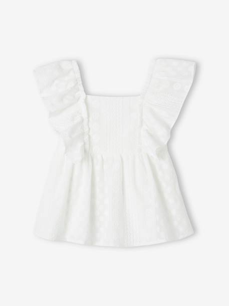 Blouse brodée à volants cérémonie fille écru 2 - vertbaudet enfant 