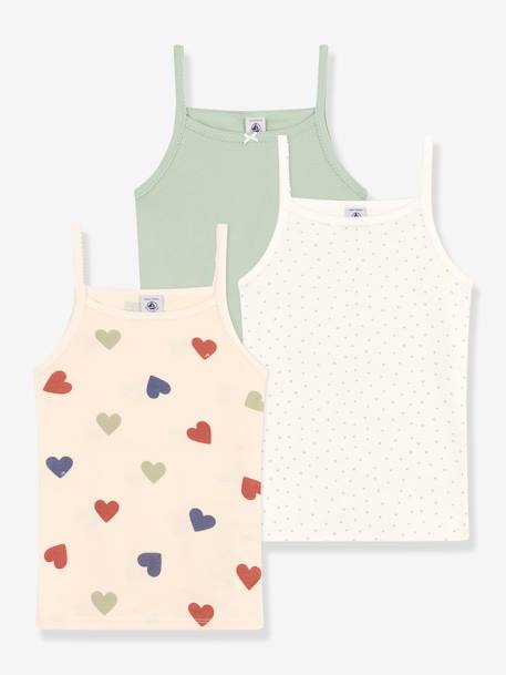 Fille-Sous-vêtement-T-shirt-Lot 3 débardeurs PETIT BATEAU