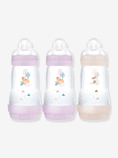 Lot de 3 biberons 260 ml Easy Start anti-colique Nature Guardian 2 lilas + 1 sable+2 océan + 1 sable 1 - vertbaudet enfant 